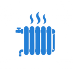 icône de radiateur bleu sur fond transparent