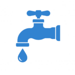 icône de robinet bleu minimaliste