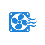 icône de ventilateur bleu moderne